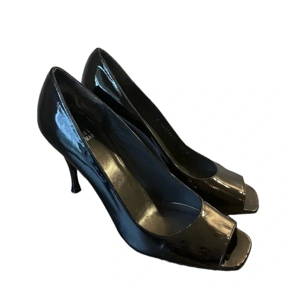 Stuart Weitzman Black Patent Leather Pumps 8.5N - Picture 2 of 8